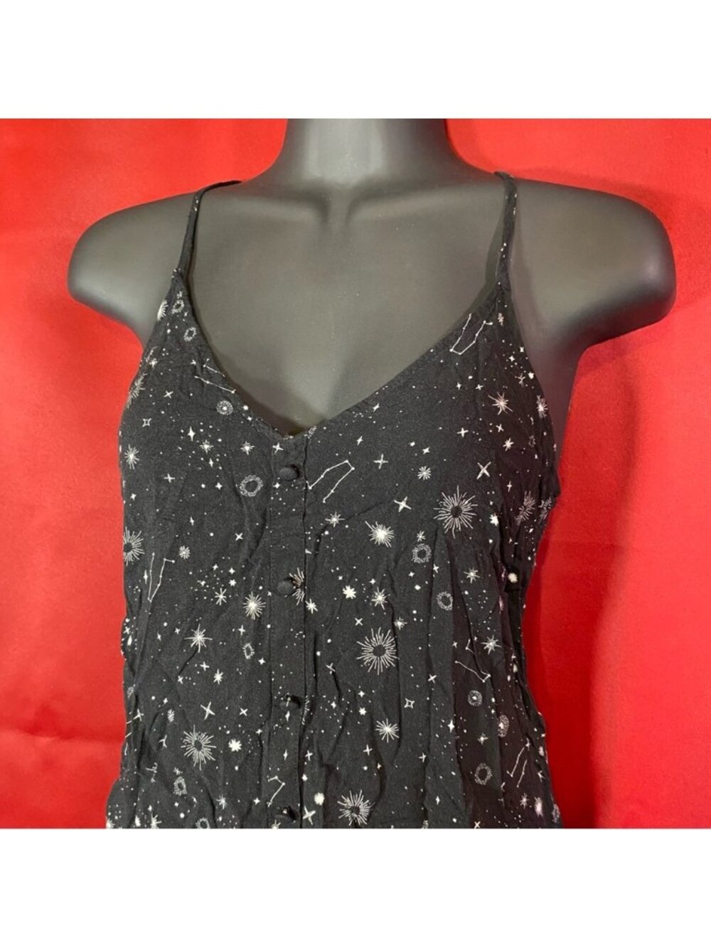 No Boundaries Celestial Star Print Button Front Tank Top S - Picture 4 of 7